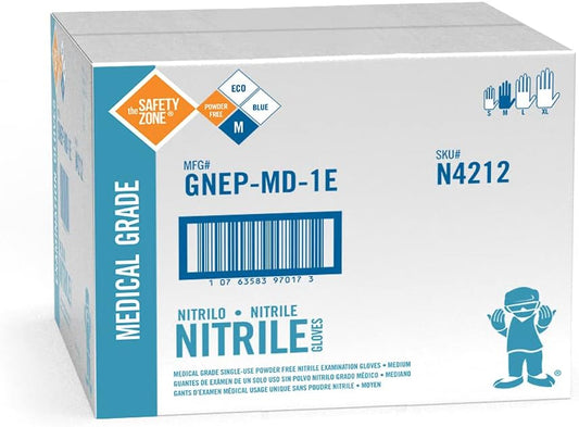 The Safety Zone Nitrile Exam Gloves, Blue, case of 1000,