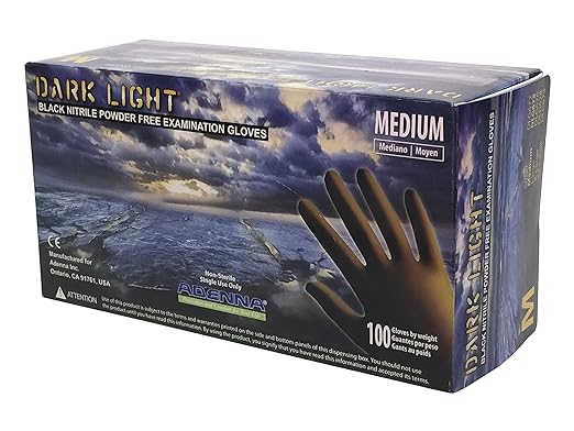 Adenna Dark Light 9 mil Nitrile Powder Free Exam Gloves
