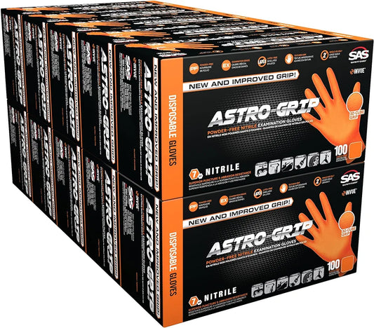 SAS Astro-Grip Powder-Free Exam Grade Nitrile Disposable Gloves - Case