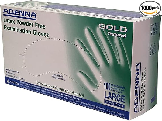 Adenna Gold 6 mil Powder-Free Latex Gloves - Case